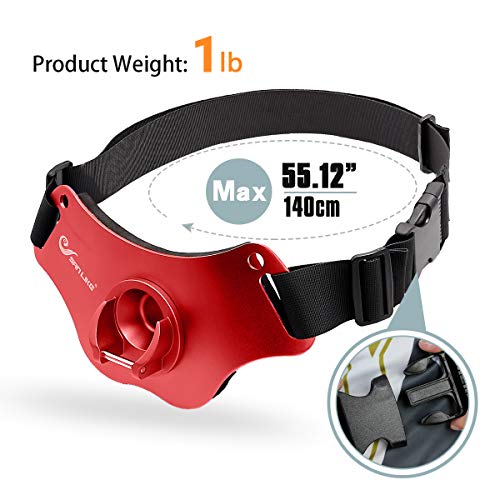 SAN LIKE Fishing Belt Rod Holder Aluminum Fishing Waist belt - Adjustable Aluminum/Carbon Fiber Waist Fighting Belt Rod Holder Stand-up Offshore Fishermen Gimbal Pad Fishing Pole Belt(Red) - Image 3