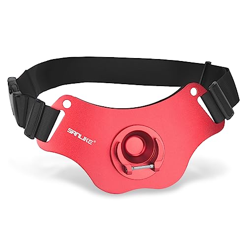 SAN LIKE Fishing Belt Rod Holder Aluminum Fishing Waist belt - Adjustable Aluminum/Carbon Fiber Waist Fighting Belt Rod Holder Stand-up Offshore Fishermen Gimbal Pad Fishing Pole Belt(Red) - Image 1