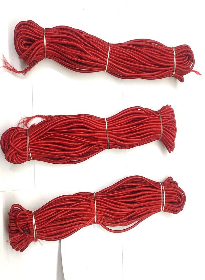 OMX Round Elastic Cord Strap 2 mm Thick, Round Stretchy Ear Loop Strap for Comfortable Ear Tie, Elastic Rope for Crafts DIY Sewing Mask Making (Total 17 Mtr, 1 Roll, Red)