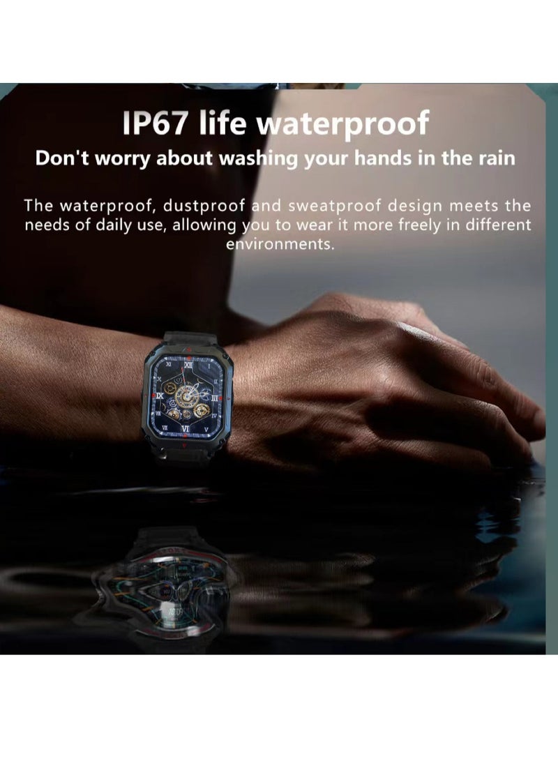 AROAQ K55 Pro Smart Watch, Black Multifunctional Sports Watch, Ip68 Waterproof Health Watch, Bluetooth Calling Smartwatches For Men And Women - Image 4