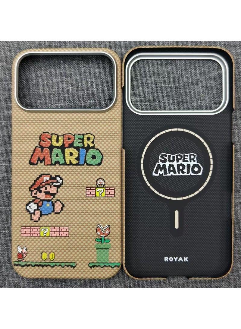 عام حافظة من ألياف كيفلر لأراميد لجهاز iPhone 17 Pro Max، غطاء هاتف فائق النحافة وخفيف الوزن مضاد للصدمات، غلاف واقٍ بنمط جرافيتي ماريو. - Image 1