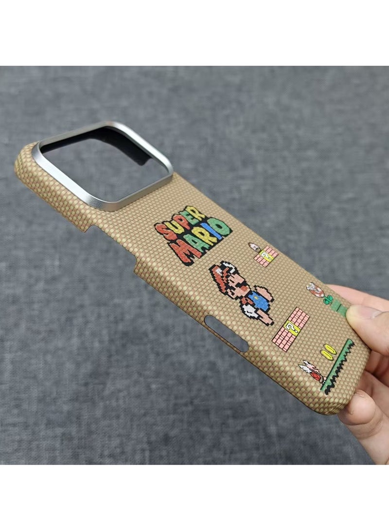عام حافظة من ألياف كيفلر لأراميد لجهاز iPhone 17 Pro Max، غطاء هاتف فائق النحافة وخفيف الوزن مضاد للصدمات، غلاف واقٍ بنمط جرافيتي ماريو. - Image 4