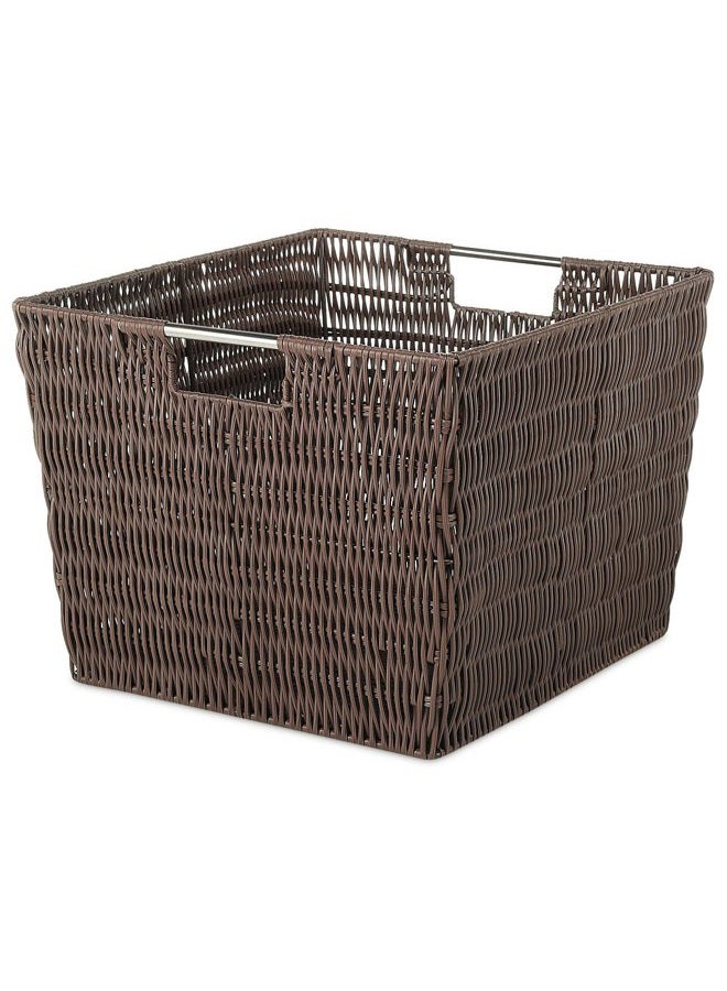 Whitmor Rattique Storage Tote Basket - Java 13W x 15D x 9.63H in. - Image 1
