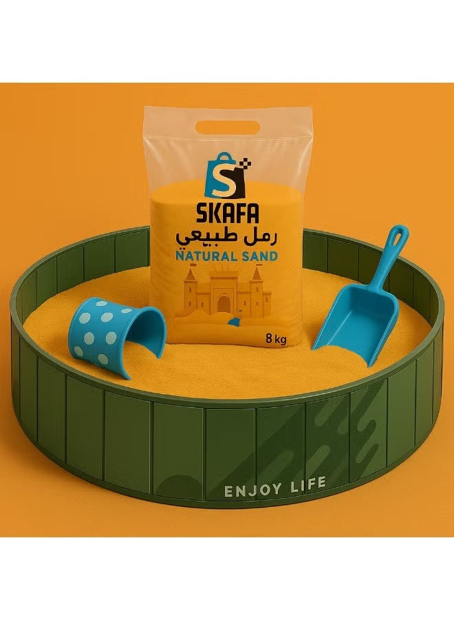 SKAFA Washed & Sterilized Natural Play Sand/Clay for Kids | 8kg Clean & Soft Sensory Sand for Indoor/Outdoor Fun | Castle Building & Creative Play Activities - Image 3