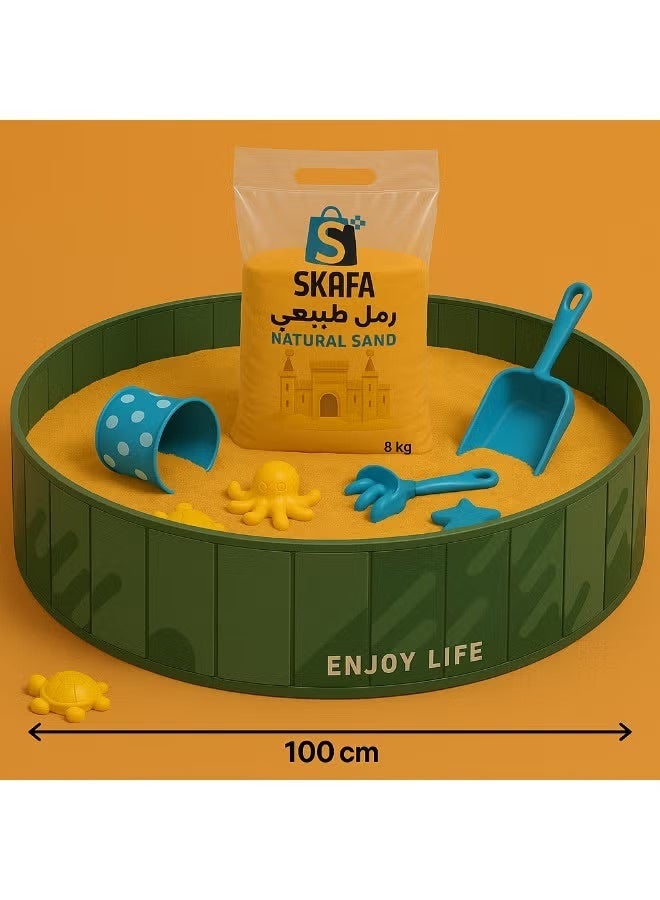 SKAFA Washed & Sterilized Natural Play Sand/Clay for Kids | 8kg Clean & Soft Sensory Sand for Indoor/Outdoor Fun | Castle Building & Creative Play Activities - Image 2