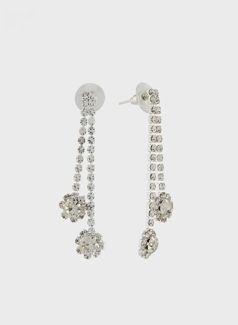 Ella Limited Edition Rhinestone Floral Necklace & Drop Earring Set