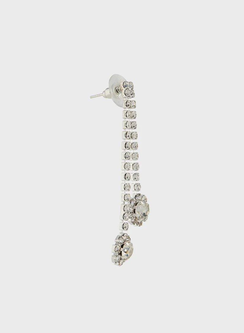 Ella Limited Edition Rhinestone Floral Necklace & Drop Earring Set
