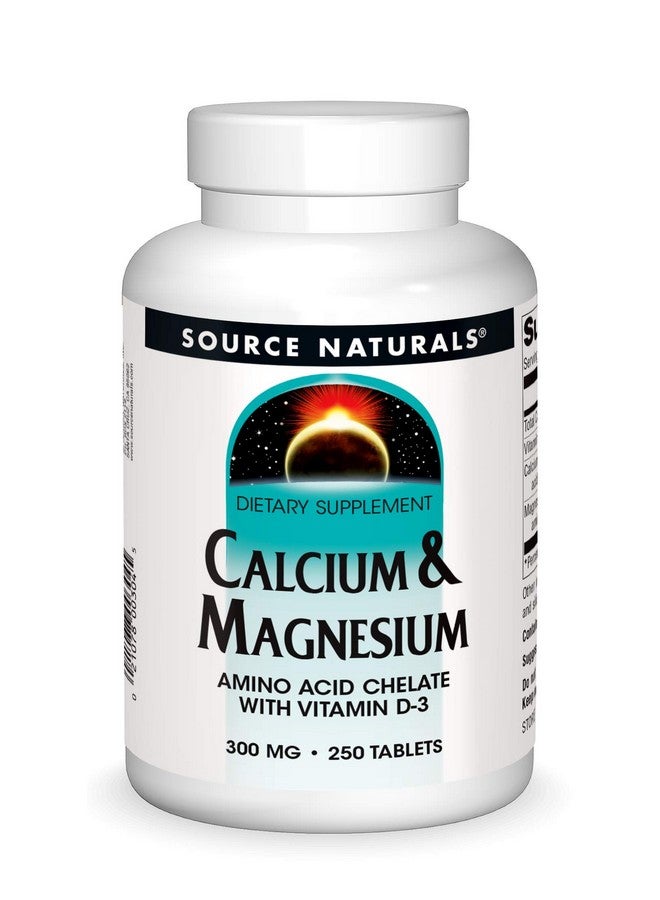 Source Naturals Source Naturals Calcium & Magnesium, Amino Acid Complex with Vitamin D-3, 300 MG - 250 Tablets  - Image 1