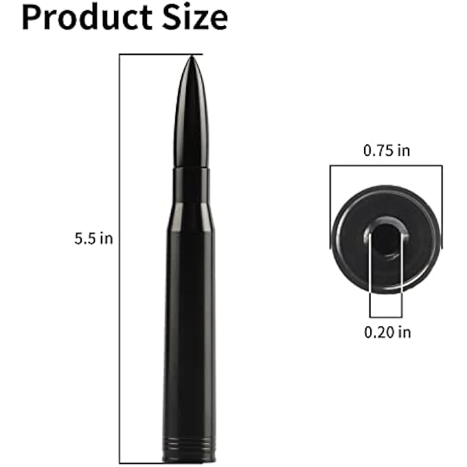 BJSIA Universal Car Antenna Replacement Compatible With Ford Dodge Chevrolet Gmc Jeep Toyota Truck Replacement Antenna  Made Of Rugged Billet And Aluminum Black Car Accessories - Image 2
