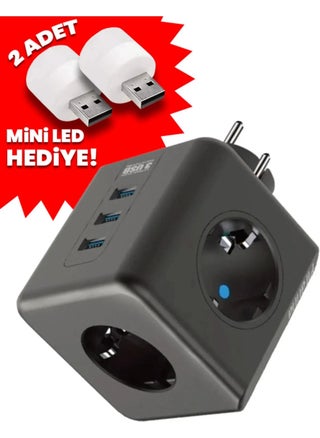 Thermal Current Protected Triple Wall Mounted Socket 3 USB Cube Socket Ftr-09 + 2 Mini LED Lamps - pzsku/Z8881C2216845FB8F7C47Z/45/_/1725793714/7bea12b4-e844-4956-9e05-795e889d00a9