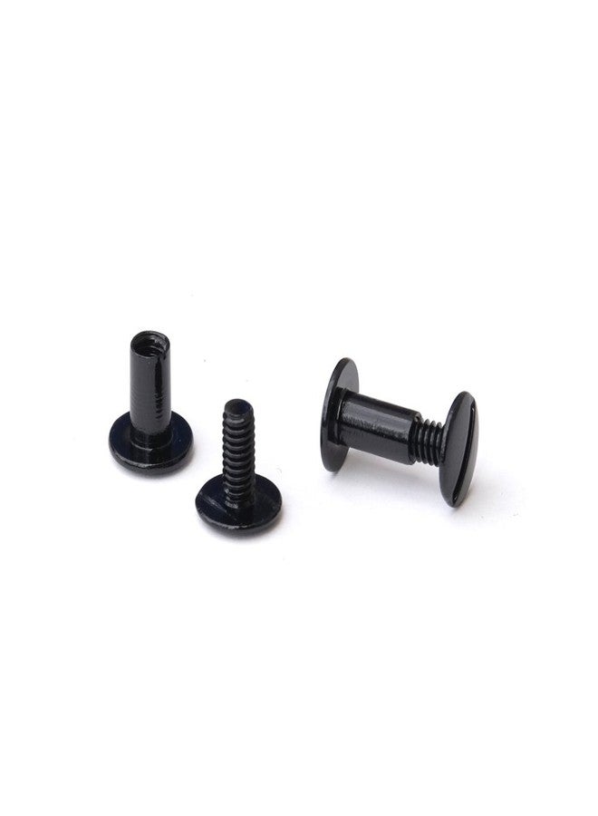 TruBind Aluminum Chicago Screw and Post Sets | 3/8 inch Post Length | 3/16 inch Post Diameter | Black | 100 Screws and 100 Posts - Image 1