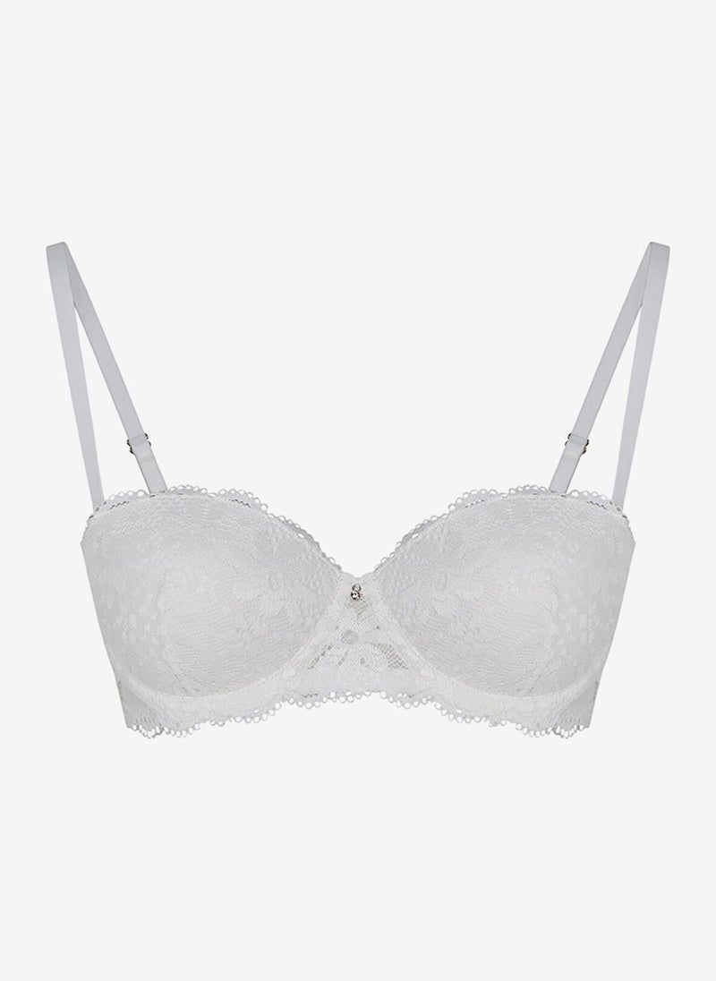 Penti Women Stardoll Lace White Strapless Wired Padded Bra - Image 1