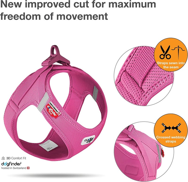 Curli Vest Harness curli Clasp Air-Mesh Fuchsia L - Image 2