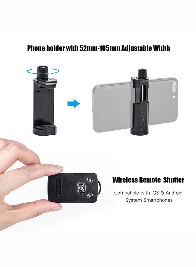 VCT-5208 Portable Tripod Stand With Remote Shutter Black - Image 3