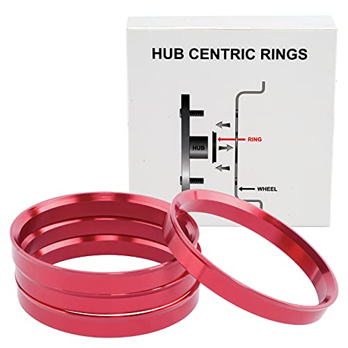 VLAOSCHI Red Alloy Aluminum Hub Centric Rings 67.1 to 73.1 - Performance Wheel Hubcentric Rings for 67.1mm Vehicle Hub with 73.1mm Center Bore Rims - Pack of 4 - Image 1