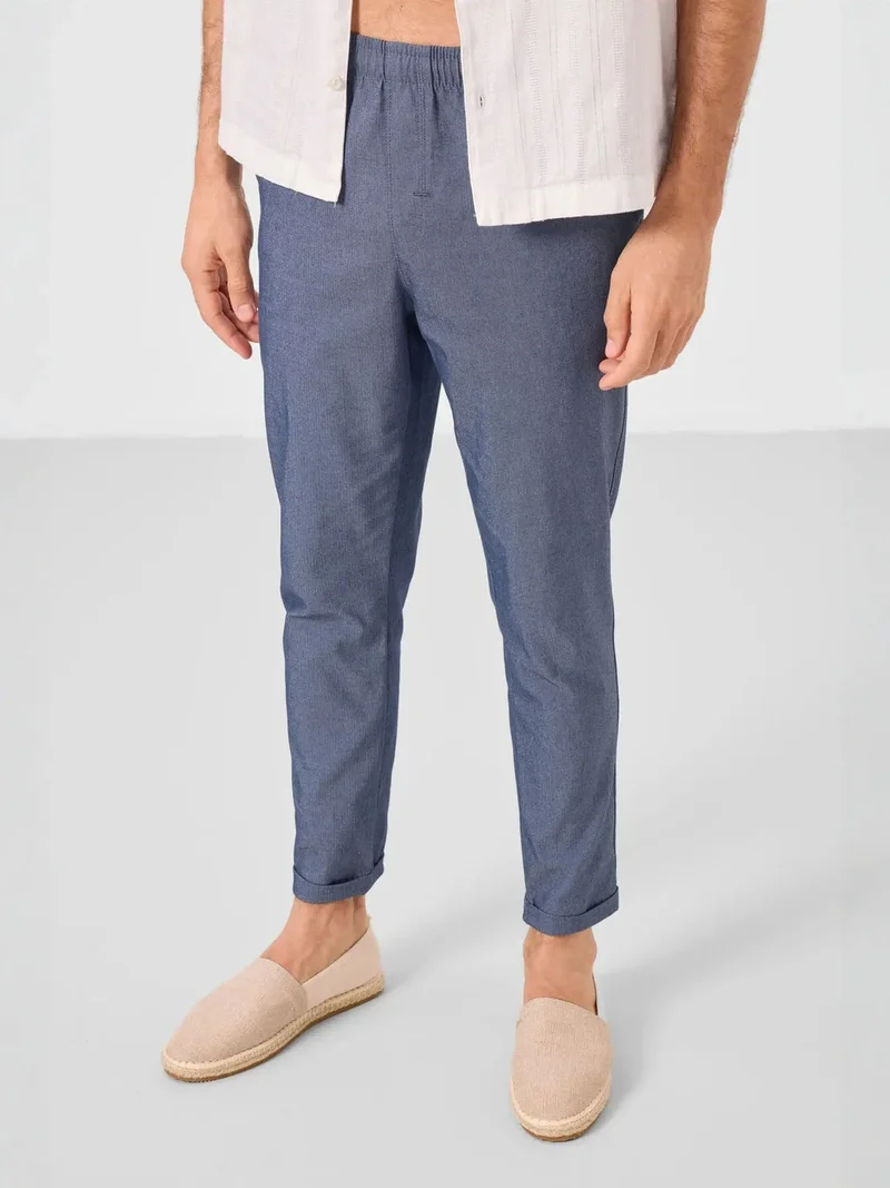تومي لايف TOMMY Men's Straight-leg Gabardine Chinos