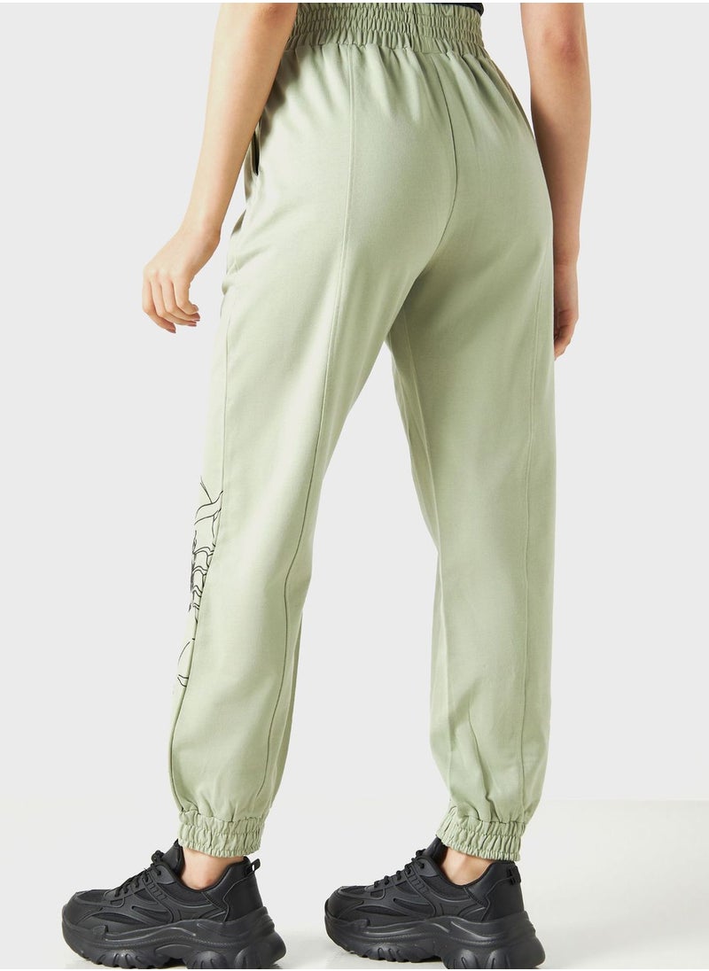 SP Characters - Graphic High Waist Sweatpants - Image 1