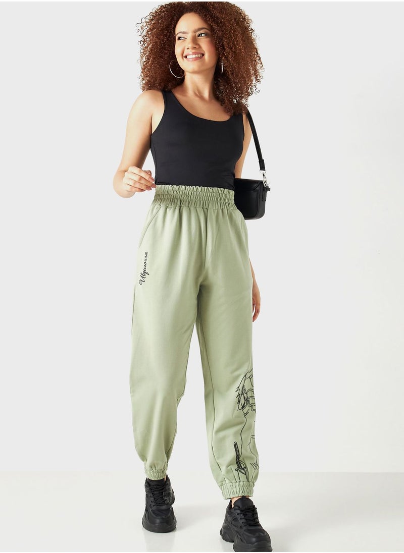 SP Characters - Graphic High Waist Sweatpants - Image 1