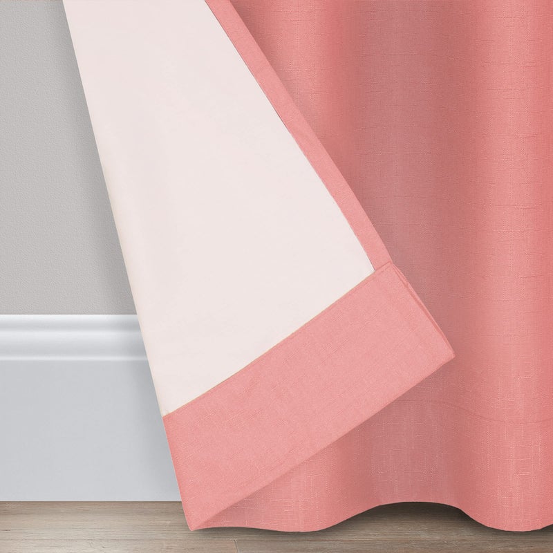 ECLIPSE Kendall Modern Blackout Thermal Rod Pocket Window Curtain for Bedroom or Living Room (1 Panel), 42" x 63", Coral - Image 4