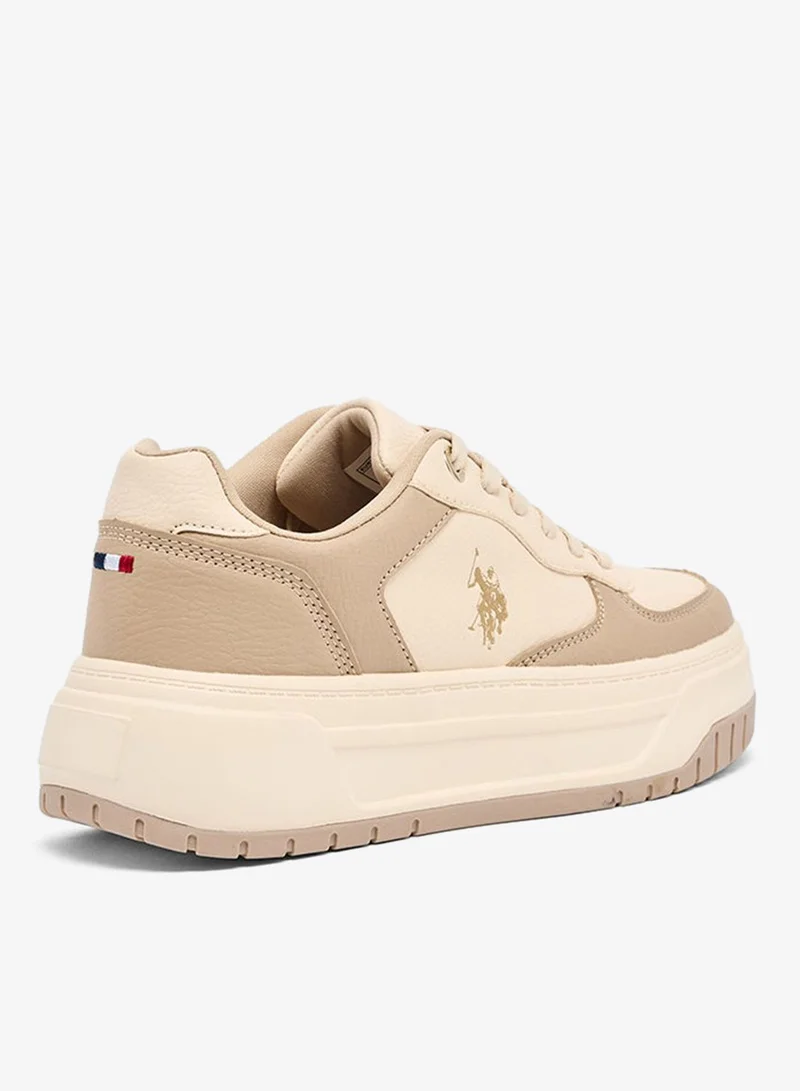 U.S. Polo Assn. BEIGE Women Low Top Comfort Sneakers for Women | Best Price UAE