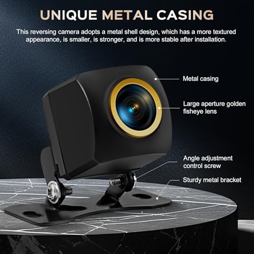 vampolo Backup Camera License Plate Backup Camera for carAHD 1080P Metal 170 Degree Wide Angle Rearview Reversing CameraReverse Rear View Camera for Car Vehicle SUV RV HDAHD - Image 3
