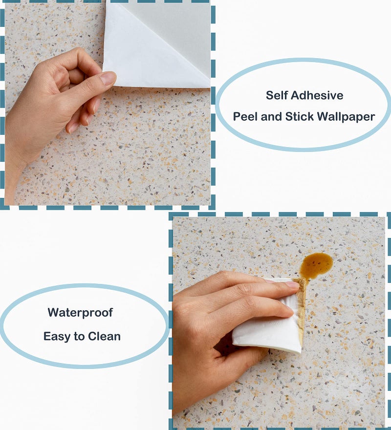 MelunMer Glossy Marble Contact Paper for Countertops Peel and Stick Wallpaper for Kitchen Waterproof Granite White Marble Sticker Self Adhesive Removable Wallpaper 118â€Ã—15.7â€ Easy to Install & Clean - Image 4