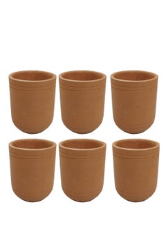 Natural pottery cups, pack of 6 pieces - pzsku/Z888229C1A40F4D5102E4Z/45/_/1681555183/28ba521c-ff9e-4cb4-8b49-228faf2bb745