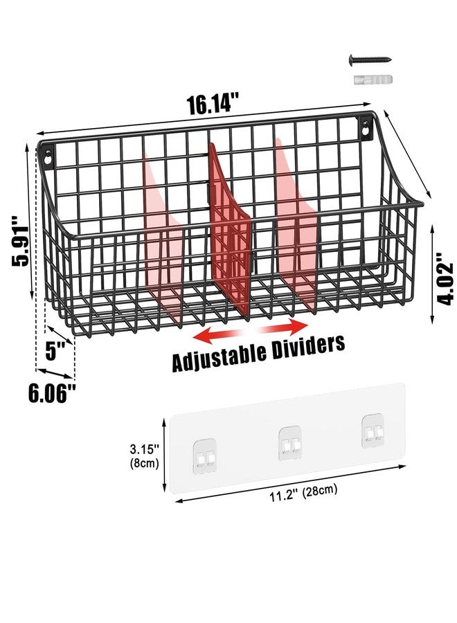 Sonyabecca Hanging Wall Wire Basket-4Pack with dividers - Image 3