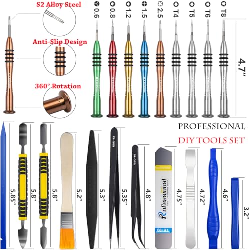 Warmstor Diy Crafts 5802 21 in 1 Opening Pry Tools Repair Kit With Spudgers, Anti-static Wrist Strap, Ruler, Tweezers, Multicolor - Image 3