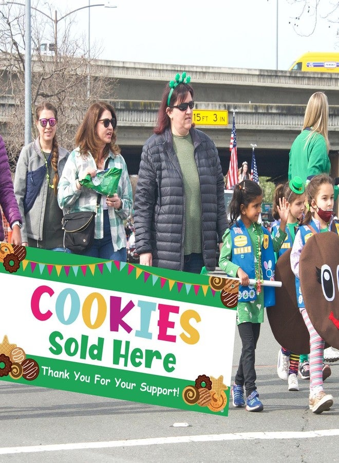 Oudain 3 x 6 ft Cookies Sold Here Sign Sale Banner Green Cookies Spring for Girls Indoor Outdoor Business Restaurant Advertising Banner - Image 3
