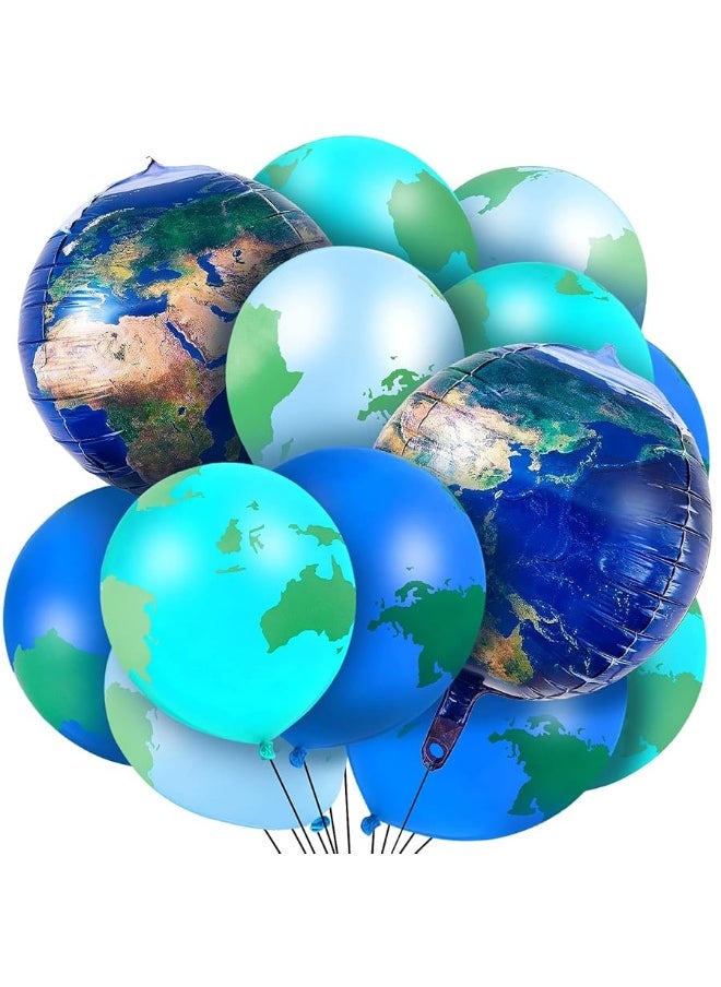 Zhanmai 48 Earth Balloons Set Include 8 Pieces 22 Inch Planet Balloon Global Balloon 40 Pieces 12 Inch World Map Latex Balloon Garland for Travel Theme Space Theme Party Earth Day Decoration Teaching Supplies  - Image 3