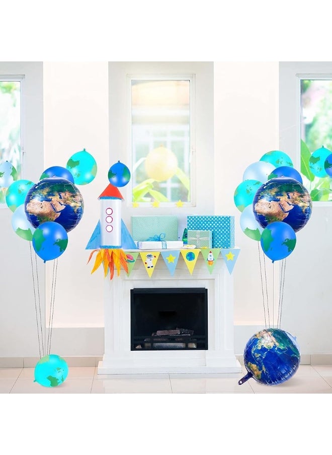 Zhanmai 48 Earth Balloons Set Include 8 Pieces 22 Inch Planet Balloon Global Balloon 40 Pieces 12 Inch World Map Latex Balloon Garland for Travel Theme Space Theme Party Earth Day Decoration Teaching Supplies  - Image 5