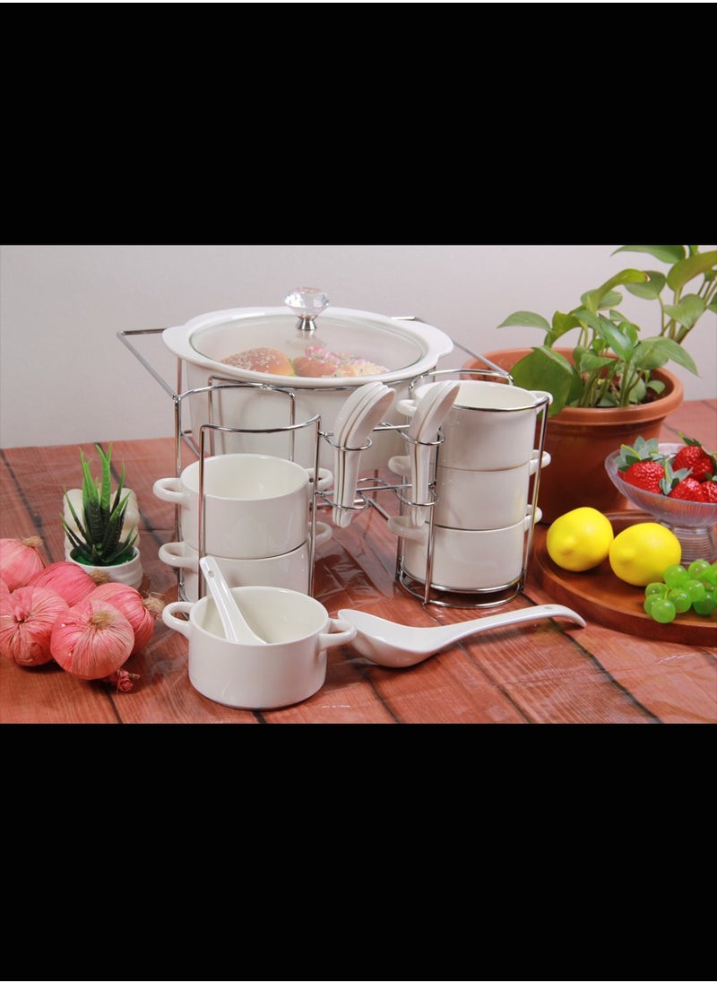 Generic Soup Set With Serving Bowls And Spoons  - Image 2