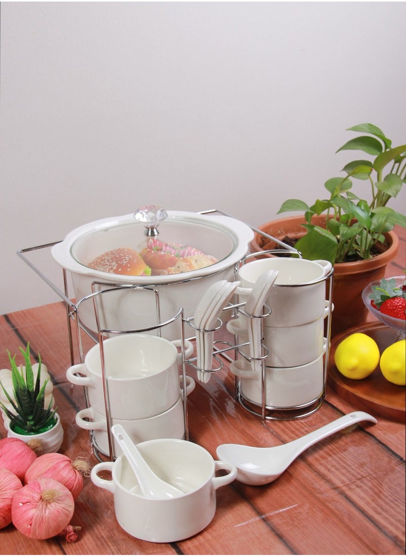 Generic Soup Set With Serving Bowls And Spoons  - Image 3