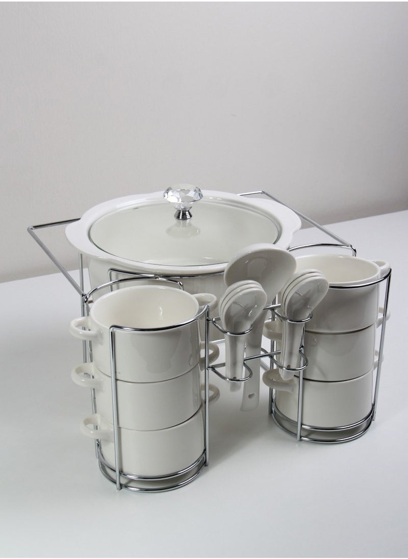 Generic Soup Set With Serving Bowls And Spoons  - Image 4