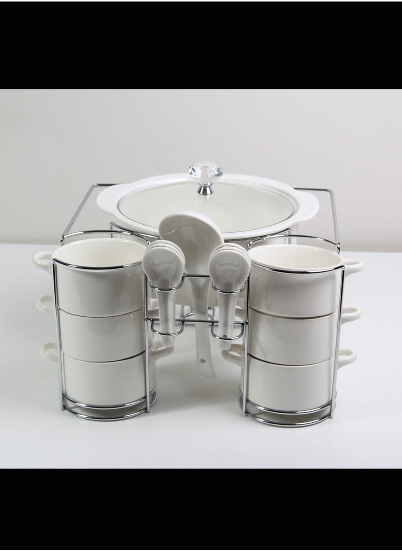 Generic Soup Set With Serving Bowls And Spoons  - Image 5