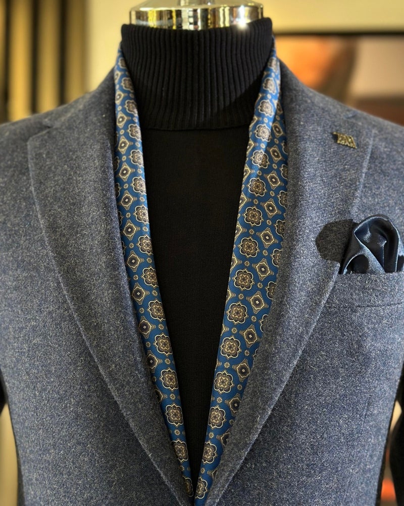 Terzi Adem Altun Terziademaltun Italian Style Slim Fit Mono Collar Cashmere Men's Jacket Camel T10926 - Image 2