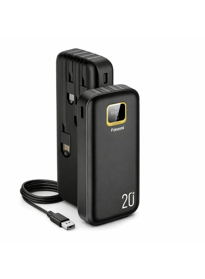 Fonemi FONEMI P13 20000mAh Power Bank with Built in Cables & LED Display - Image 1