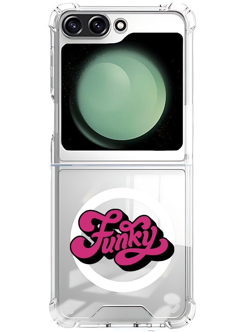 Theodor Magnetic Case for Samsung Galaxy Z Flip 6 Compatible with MagSafe Wireless Charging, Shockproof Phone Bumper Cover Funky-01  - Image 1