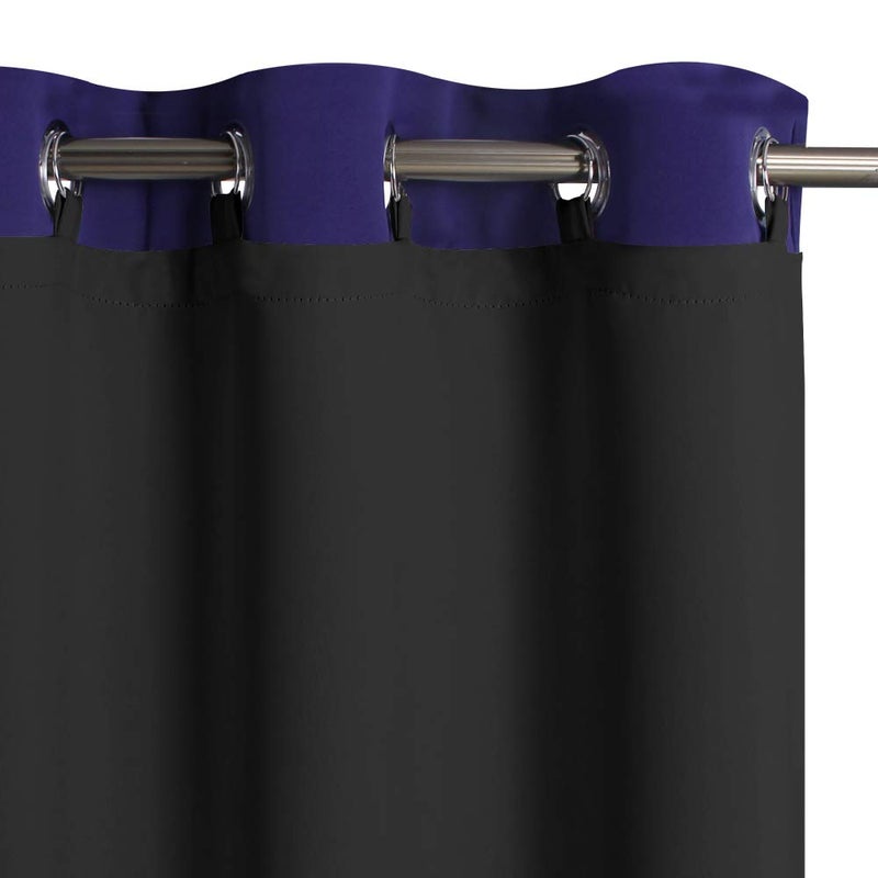 KGORGE Blackout Curtain Liner for Window  Noise Reducing Privacy Protection Sun Block Panels 100 Room Darkening Drapes Easy Installation Rings Included 1 Pair W 50 x L 59 inches Black