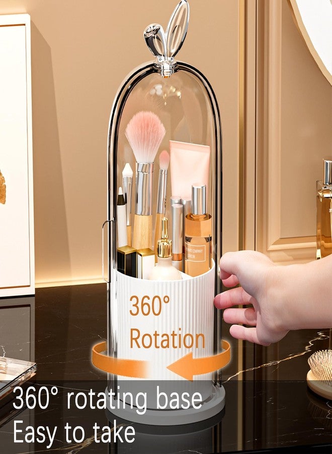 Wekity Toothbrush Holder with Sliding Lid, Toothbrush Holders for Bathrooms,360° Rotating Makeup Brush Storage Rack - Waterproof and Dustproof, Toothbrush Toothpaste Holder Beauty Brush (Pink) - Image 5