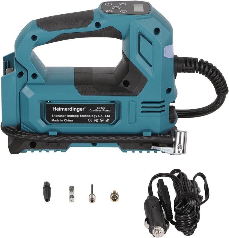 Heimerdinger LB126 Cordless Tire Inflator - 120W Digital Air Pump, 120PSI, 18V, Dual Power Mode - Image 1