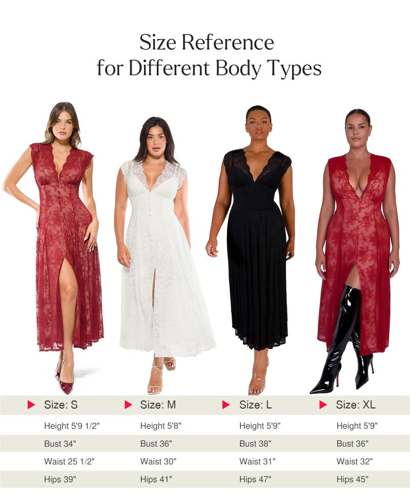 Popilush Formal Dresses for Women Wedding Guest Lace Sleeveless V Neck Maxi Shapewear Dress Evening Mother of Bride Split Dress Black - Image 2