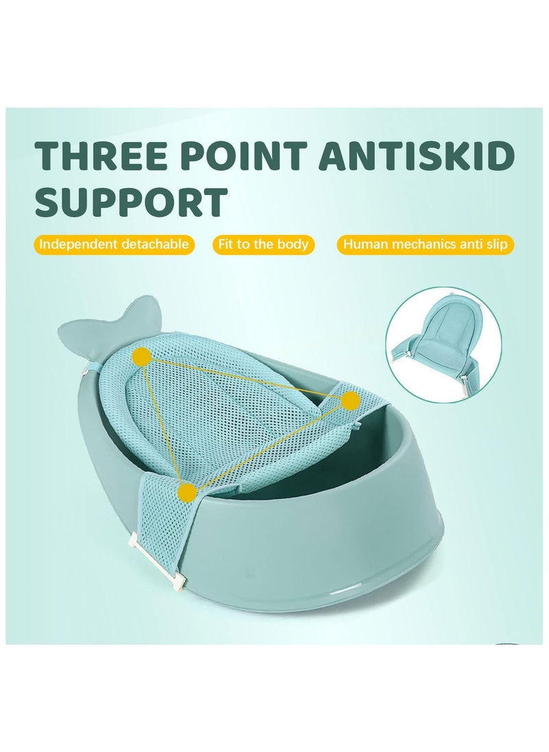BLOOMING TIME Infant Bath Tub with Safety Mesh Lining - Portable Non-Slip Design, Quick-Dry Net & Drain Plug for Newborn to Toddler (0-6 Years)  - Image 2