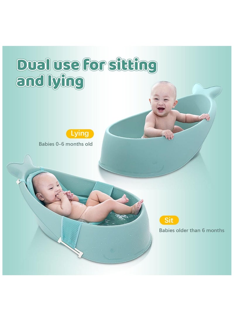 BLOOMING TIME Infant Bath Tub with Safety Mesh Lining - Portable Non-Slip Design, Quick-Dry Net & Drain Plug for Newborn to Toddler (0-6 Years)  - Image 3