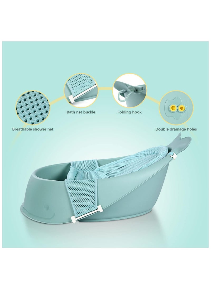 BLOOMING TIME Infant Bath Tub with Safety Mesh Lining - Portable Non-Slip Design, Quick-Dry Net & Drain Plug for Newborn to Toddler (0-6 Years)  - Image 4
