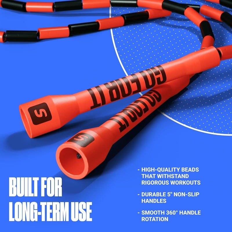 sportbit Elite Beaded Jump Rope – Adjustable for Kids u0026 Adults, Durable Fitness Skipping Rope for Cardio, Gym, Home u0026 Outdoor Workouts - Image 2