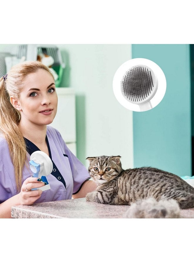 فرشاة العناية بالحيوانات الأليفة - ناعمة لإزالة الطبقة السفلية السائبة، مناسبة للقطط والكلاب (أزرق) - Image 4