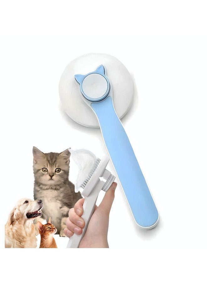 فرشاة العناية بالحيوانات الأليفة - ناعمة لإزالة الطبقة السفلية السائبة، مناسبة للقطط والكلاب (أزرق) - Image 1