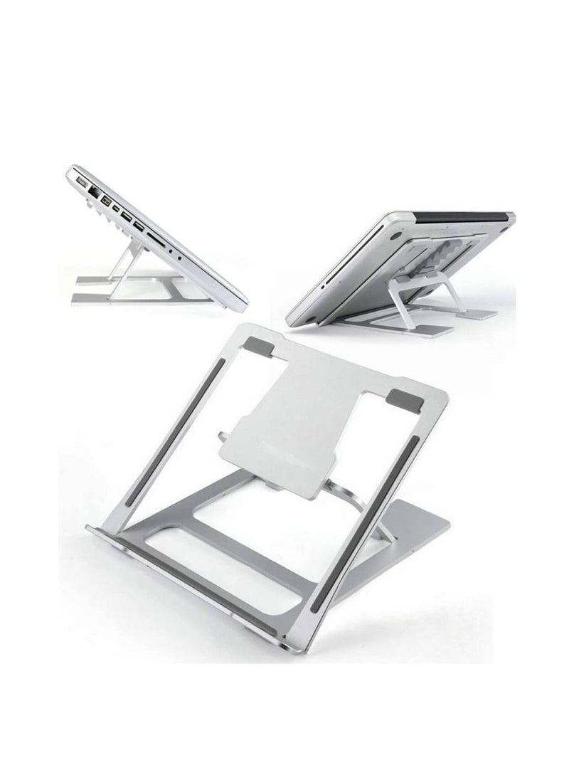 GENNEXT 6 levels Adjustable Aluminum Laptop Stand, Portable & Foldable Laptop Holder Compatible with MacBook Pro, All Notebooks, Apple Laptop Stand with Anti-Slip Silicone Pad  - Image 2